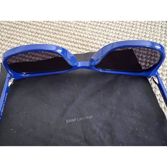 $450 EUC Saint Laurent YSL Surf SL38 002 Women\'s Blue Sunglasses + Case + Cloth main image 9